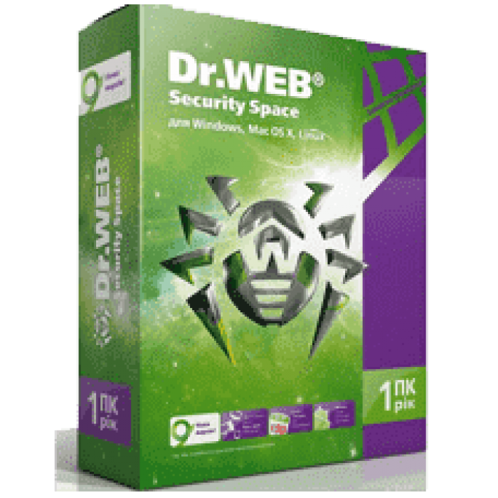 Ключ Dr.Web Security Space  3 Пк Лицензия + 3 мобильных